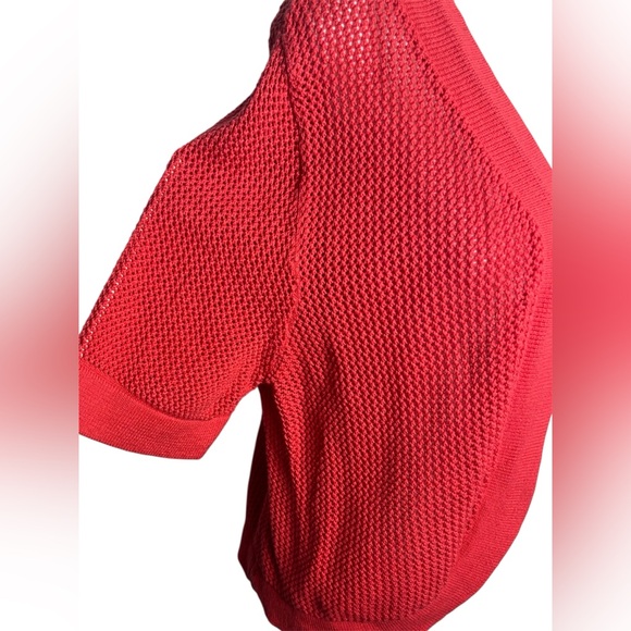 Catherines Cardigan Women’s 1X 18-20W Coral Open Front Short Sleeve Knit - Picture 4 of 8